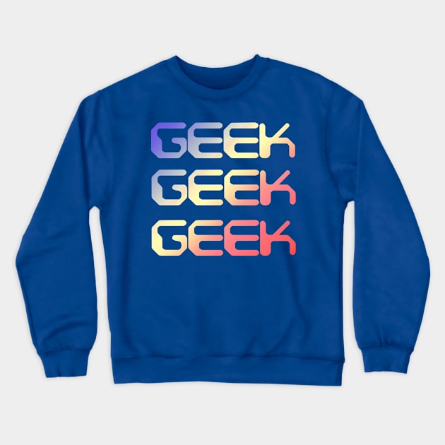 Retro Colorful Geek Crewneck Sweatshirt by Scar